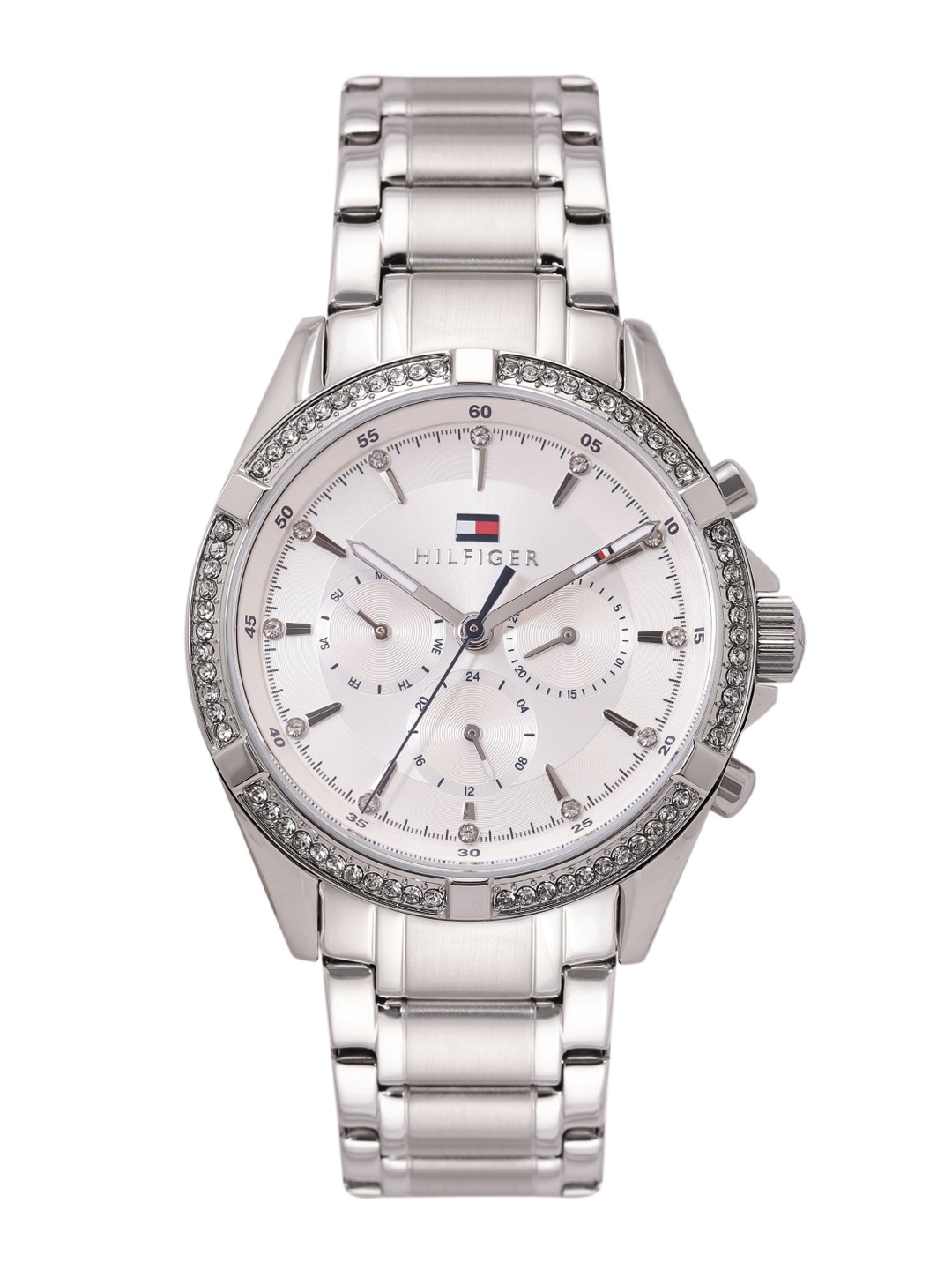 

Tommy Hilfiger Women Embellished Dial Stainless Steel Bracelet Style Watch TH1782557W, Silver