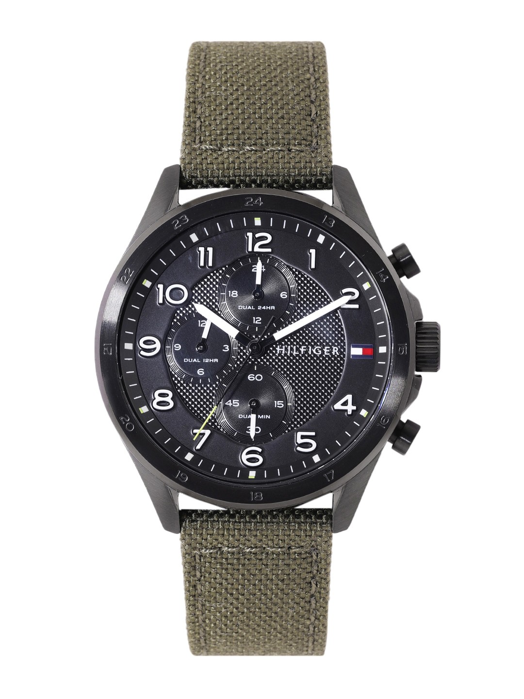

Tommy Hilfiger Men Leather Analogue Chronograph Watch TH1792006W, Black