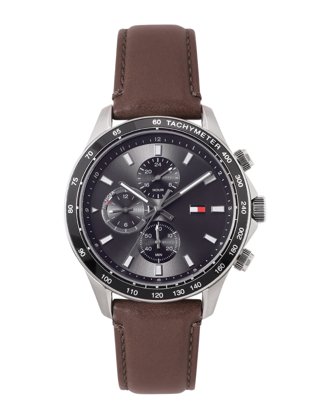 

Tommy Hilfiger Men Leather Analogue Watch TH1792015W, Grey