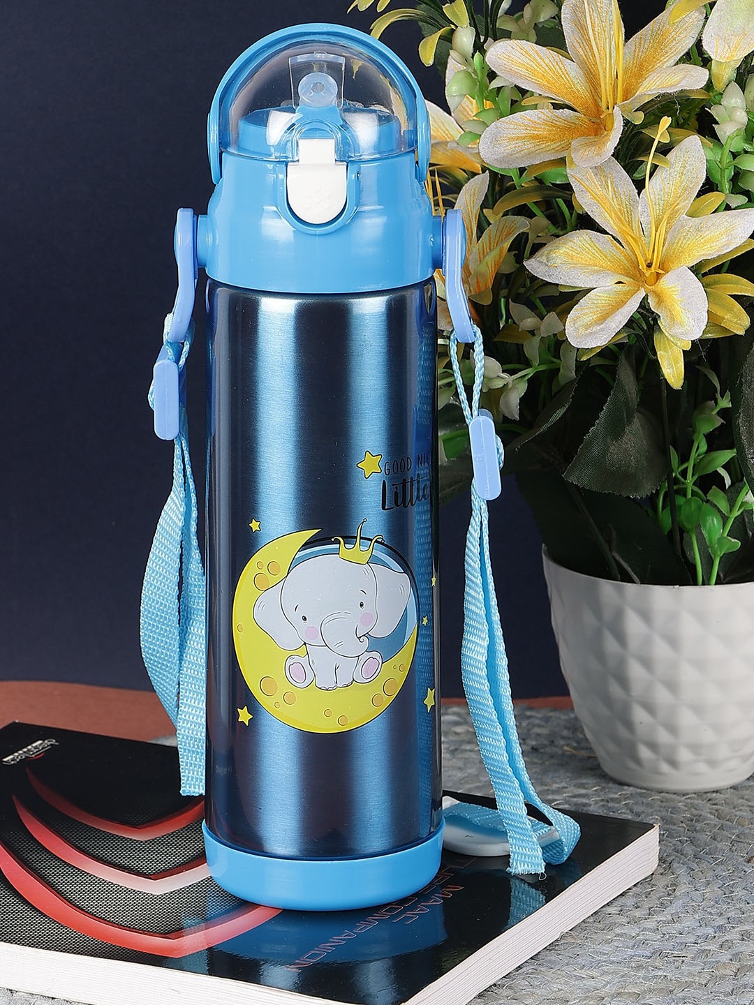 

PASSION PETALS Blue Stainless Steel Water Bottle 500ml