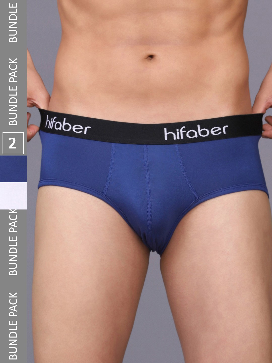 

Hifaber Men Pack Of 2 Anti-Bacterial Hipster Briefs H0669 + H0667_S, Blue