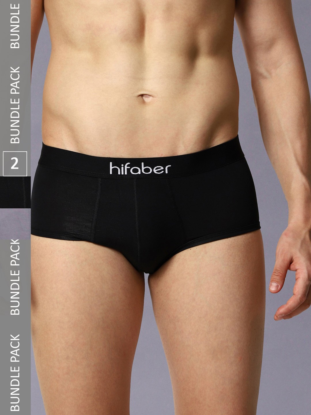 

Hifaber Men Pack Of 2 Anti-Bacterial Hipster Briefs, Black