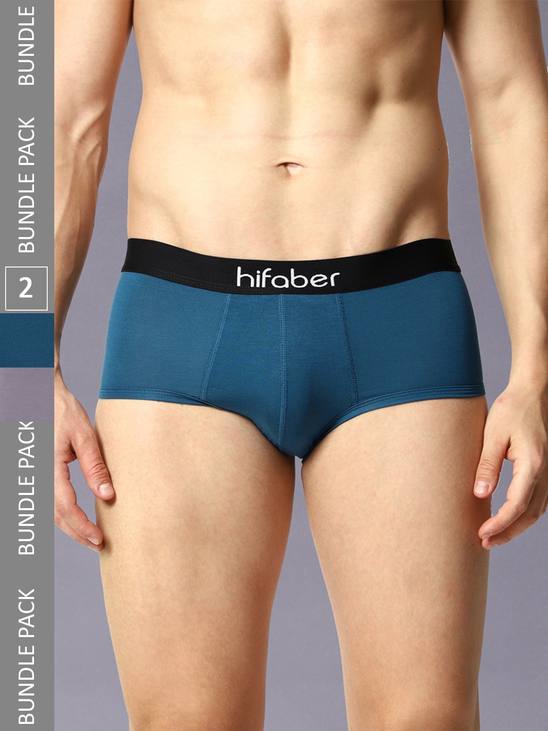 

Hifaber Men Pack Of 2 Anti-Bacterial Hipster Briefs, Turquoise blue