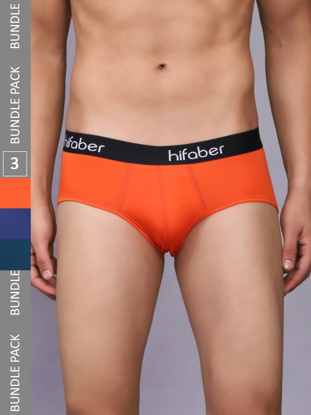 

Hifaber Men Pack Of 3 Anti Bacterial Modal Hipster Briefs, Turquoise blue