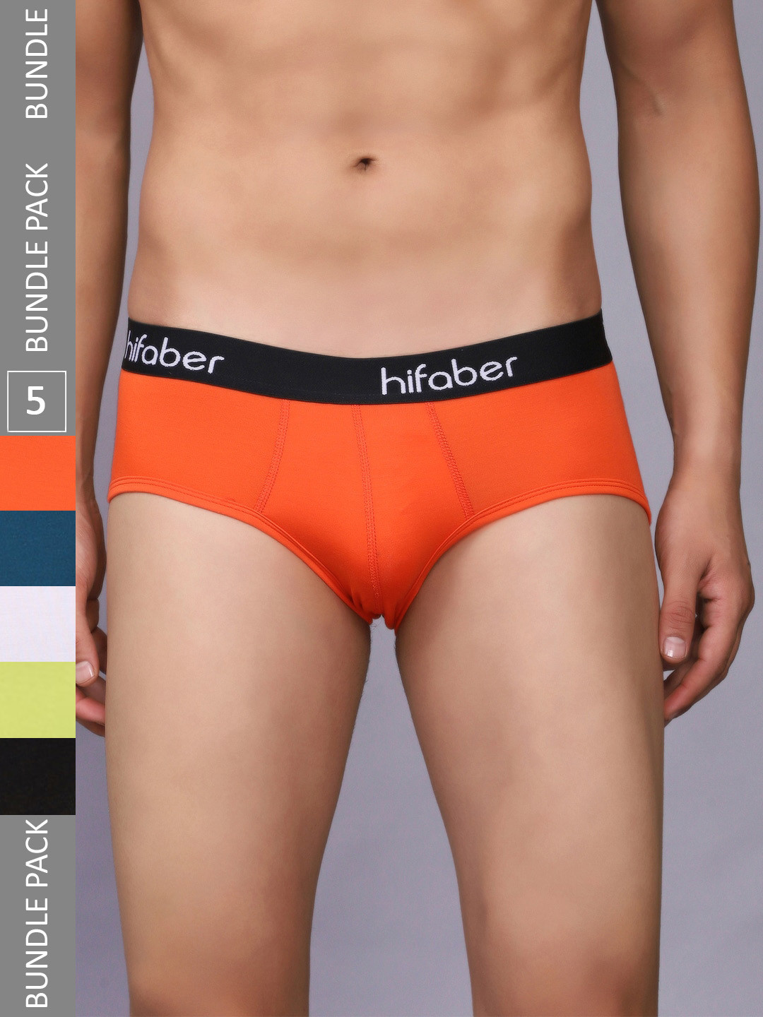 

Hifaber Men Pack Of 5 Anti Bacterial Briefs H0666 + H0667 + H0670 + H0795 + H0682_S, Black