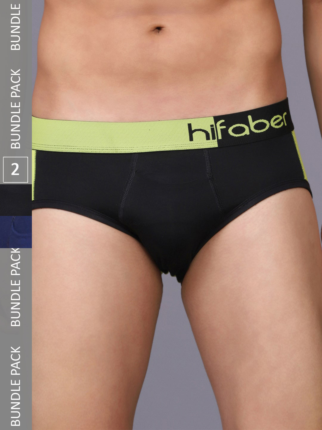 

Hifaber Men Pack Of 2 Colourblocked Anti-Bacterial Hipster Briefs H0676 + H0673_S, Blue