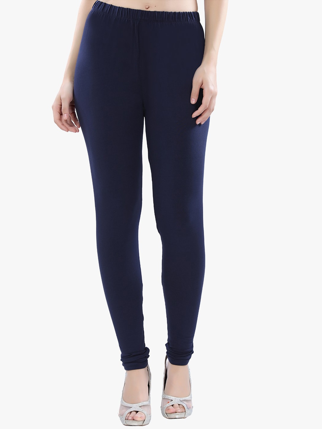 

TRASA Slim-Fit Churidar-Length Leggings, Navy blue