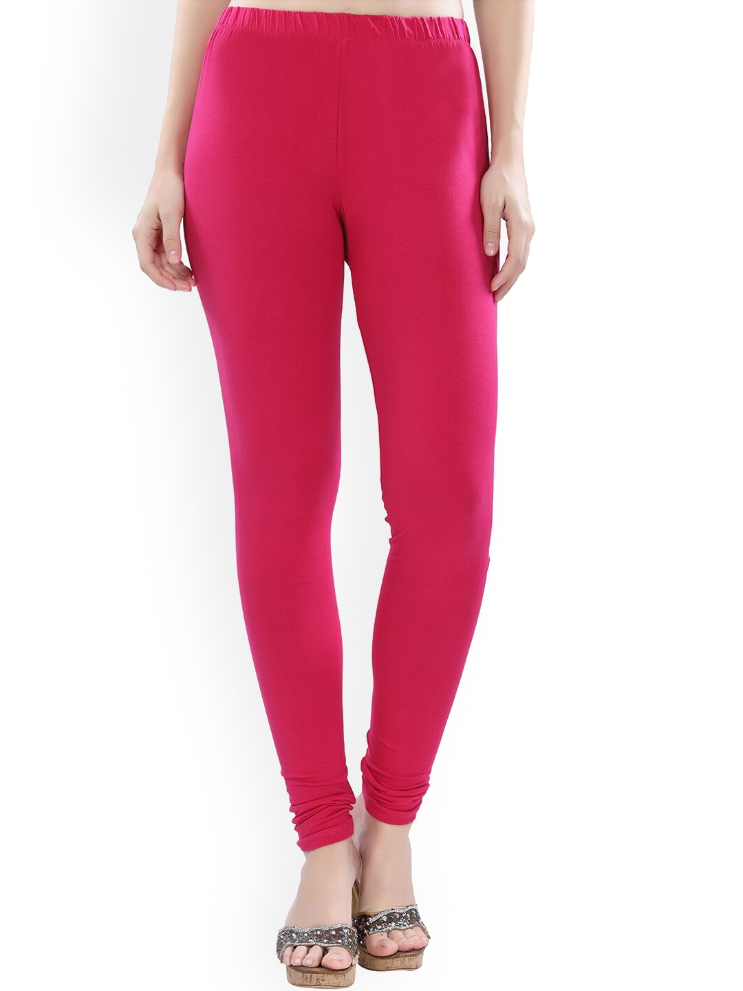 

TRASA Slim-Fit Churidar-Length Leggings, Pink