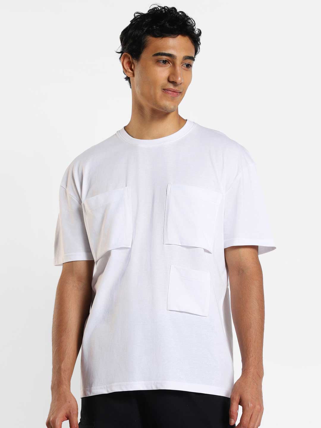 

NOBERO Round Neck Cotton T-Shirt, White