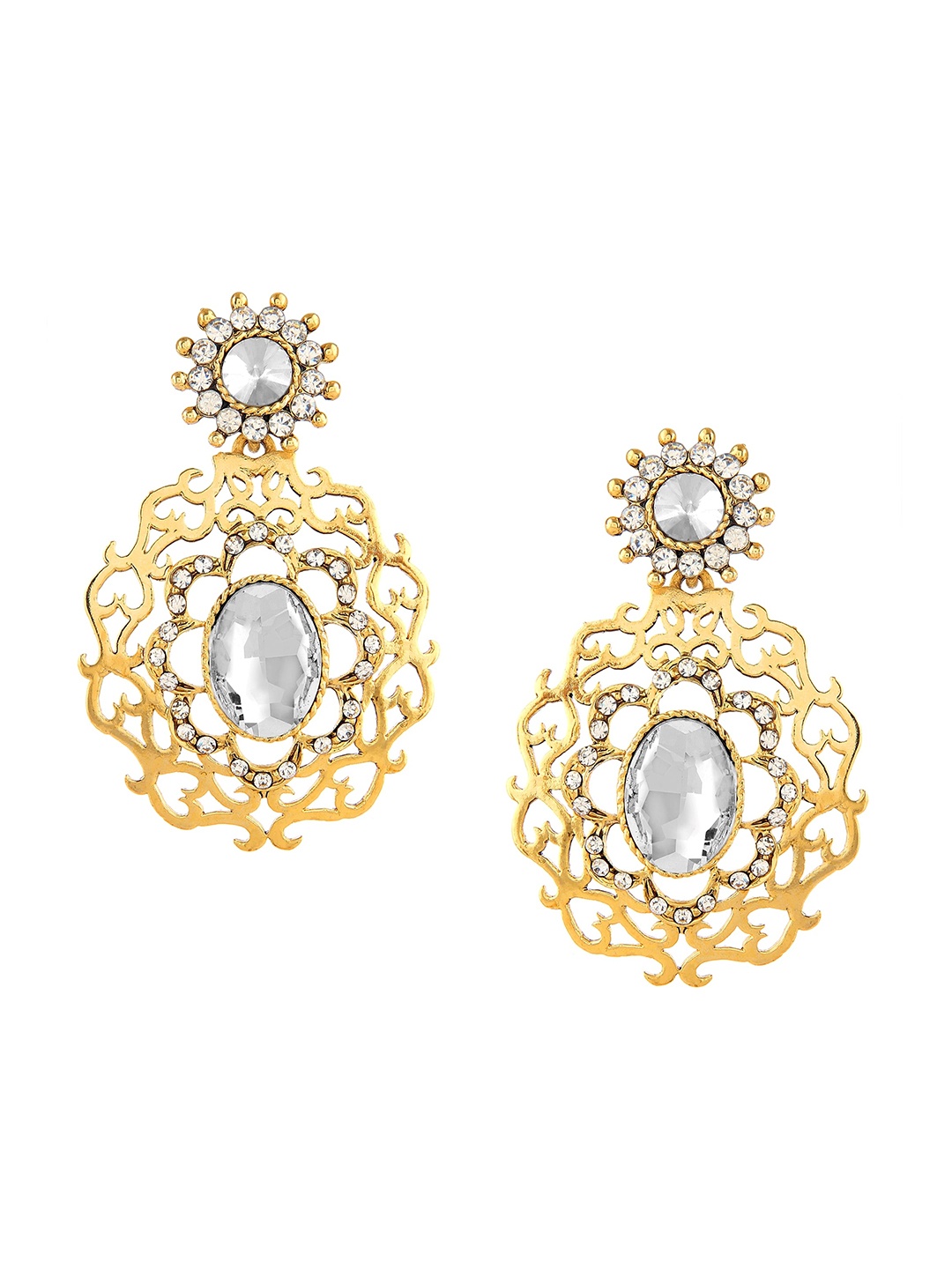 

Crunchy Fashion Gold-Toned Contemporary Drop & Dangler Earrings