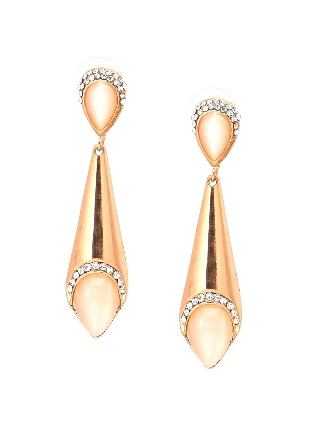 

Crunchy Fashion Gold-Plated Diamond Shaped Drop Earrings