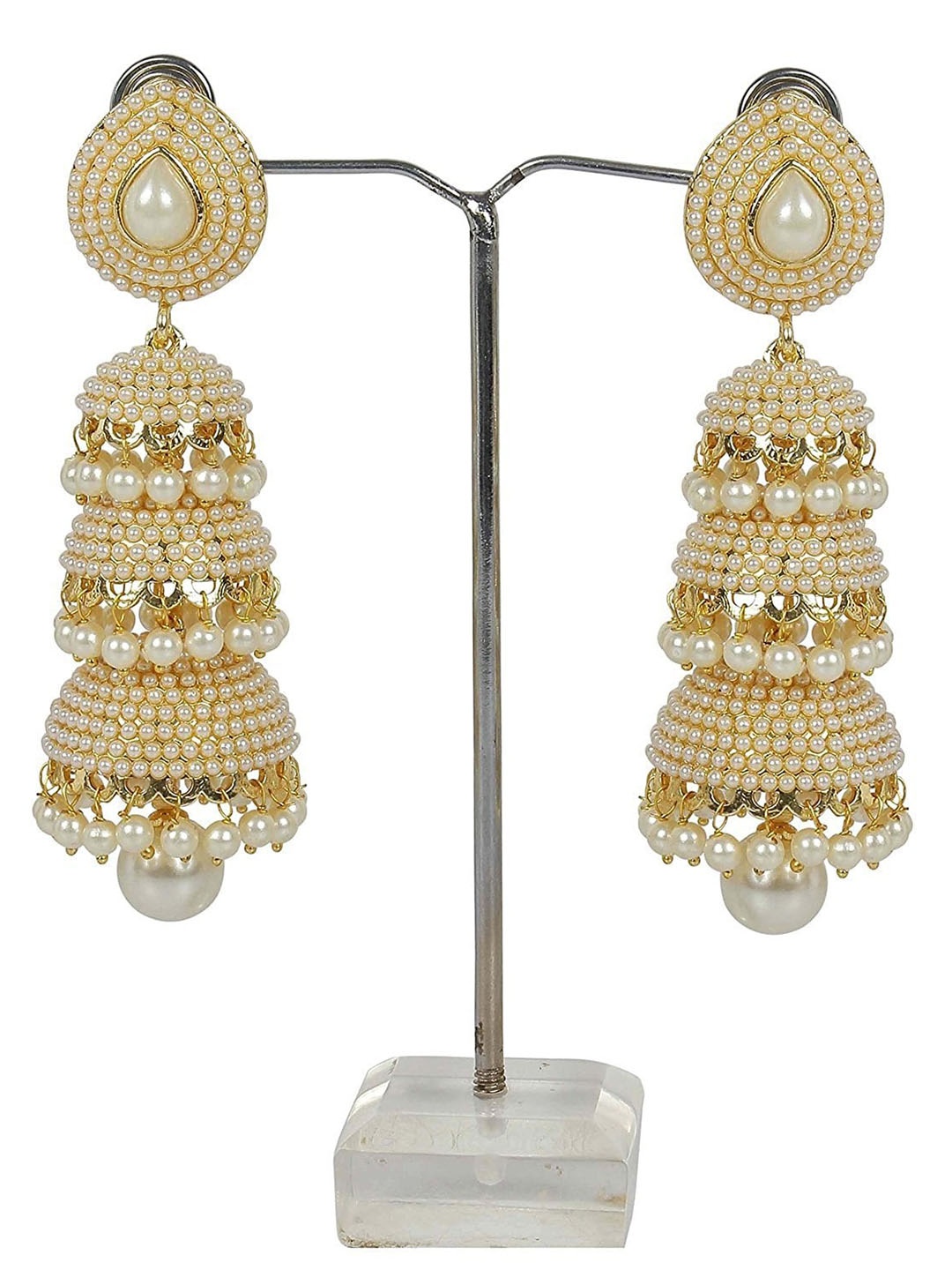 

Crunchy Fashion Gold-Plated Contemporary Jhumkas Earrings