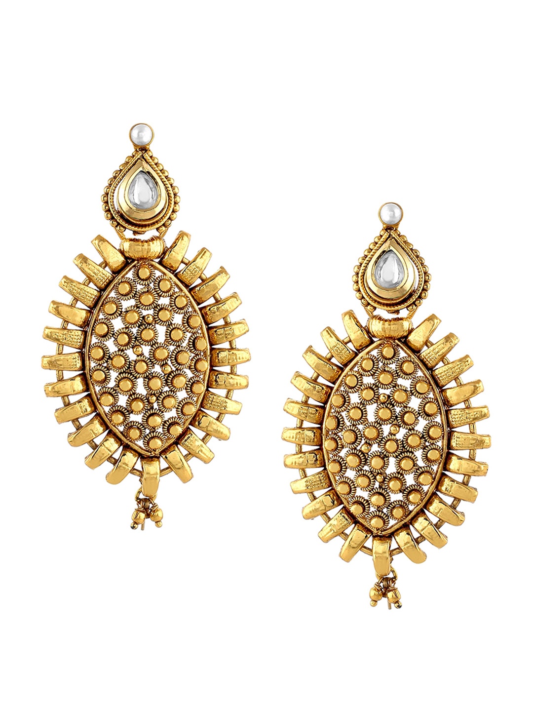 

Crunchy Fashion Gold-Plated Contemporary Drop Earrings