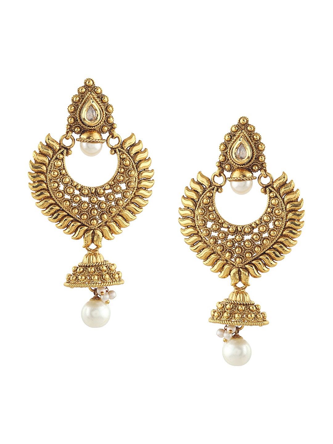 

Crunchy Fashion Gold-Toned Contemporary Drop Earrings