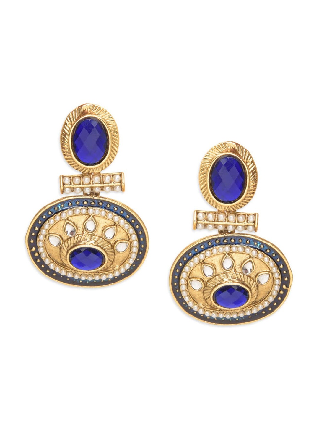 

Crunchy Fashion Contemporary Drop Earrings, Blue