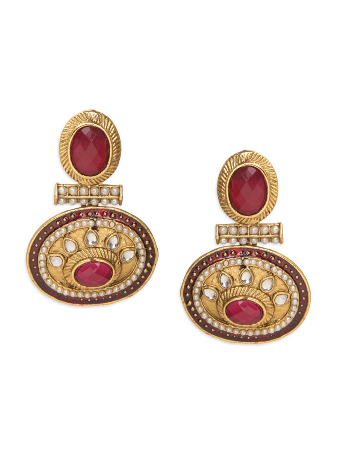 

Crunchy Fashion Gold-Plated Contemporary Drop Earrings