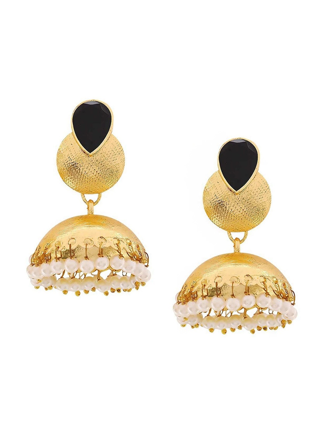 

Crunchy Fashion Gold-Plated Contemporary Jhumkas Earrings
