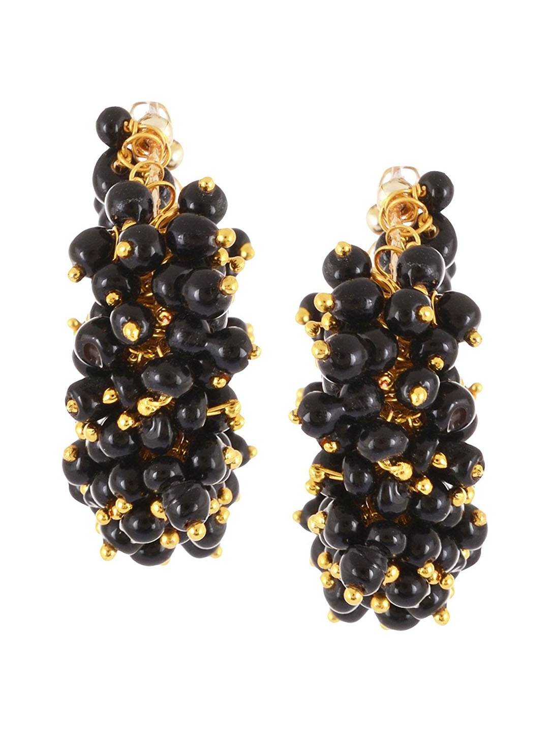 

Crunchy Fashion Black Contemporary Loop Earrings