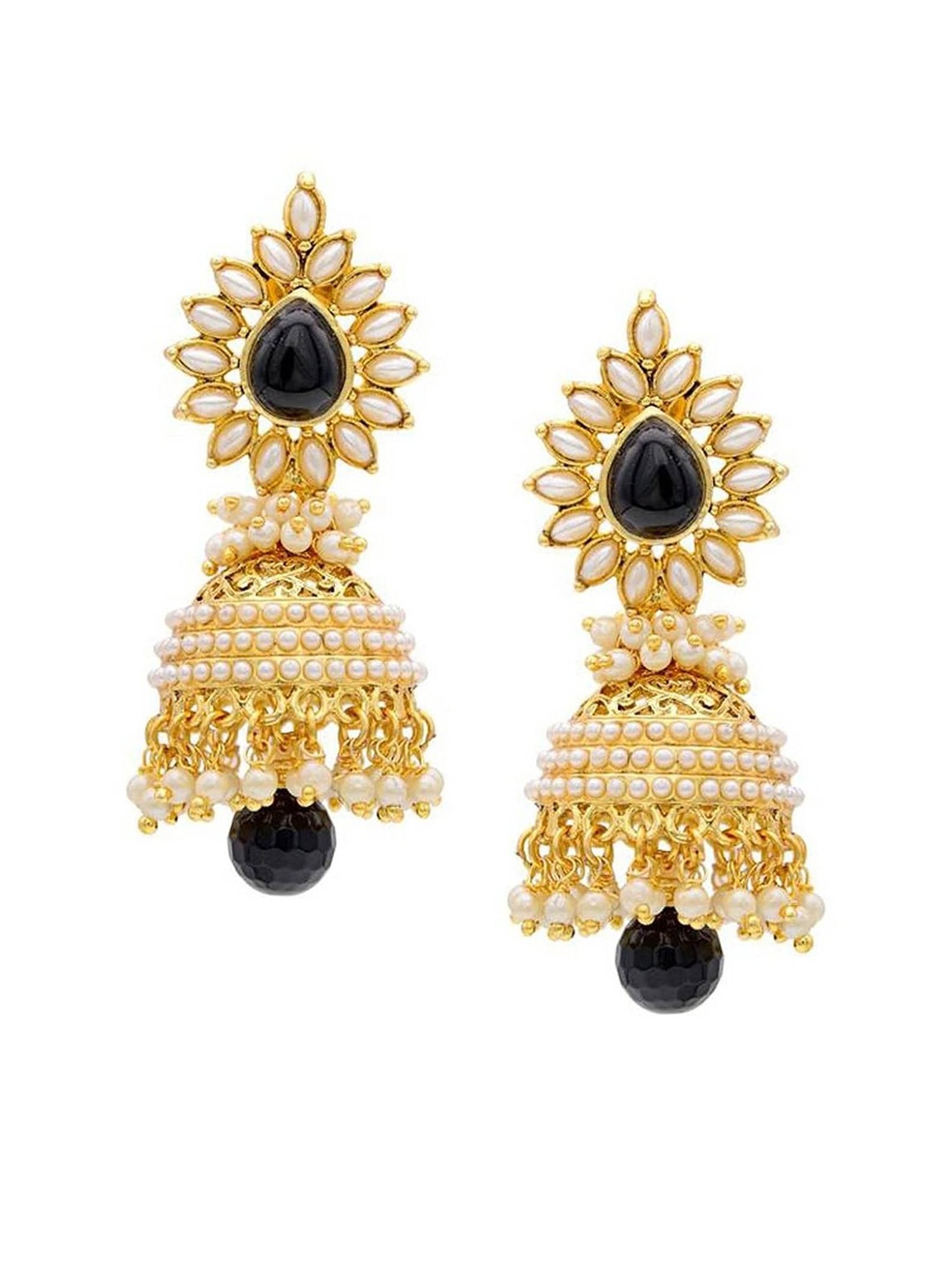 

Crunchy Fashion Black Contemporary Jhumkas Earrings