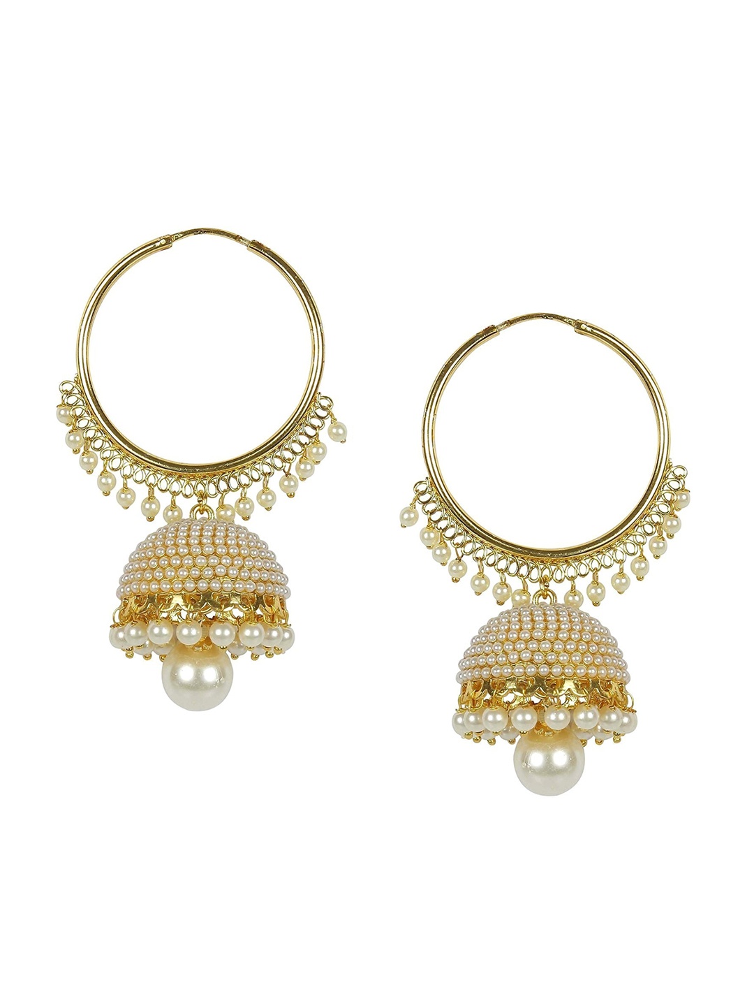 

Crunchy Fashion Gold-Plated Contemporary Jhumkas Earrings