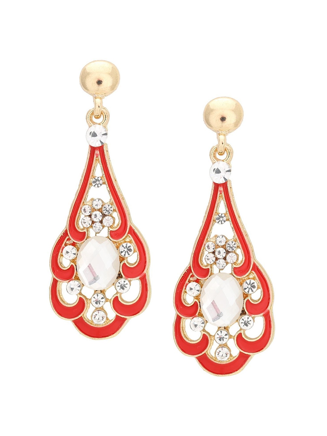 

Crunchy Fashion Gold-Plated Contemporary Drop Earrings