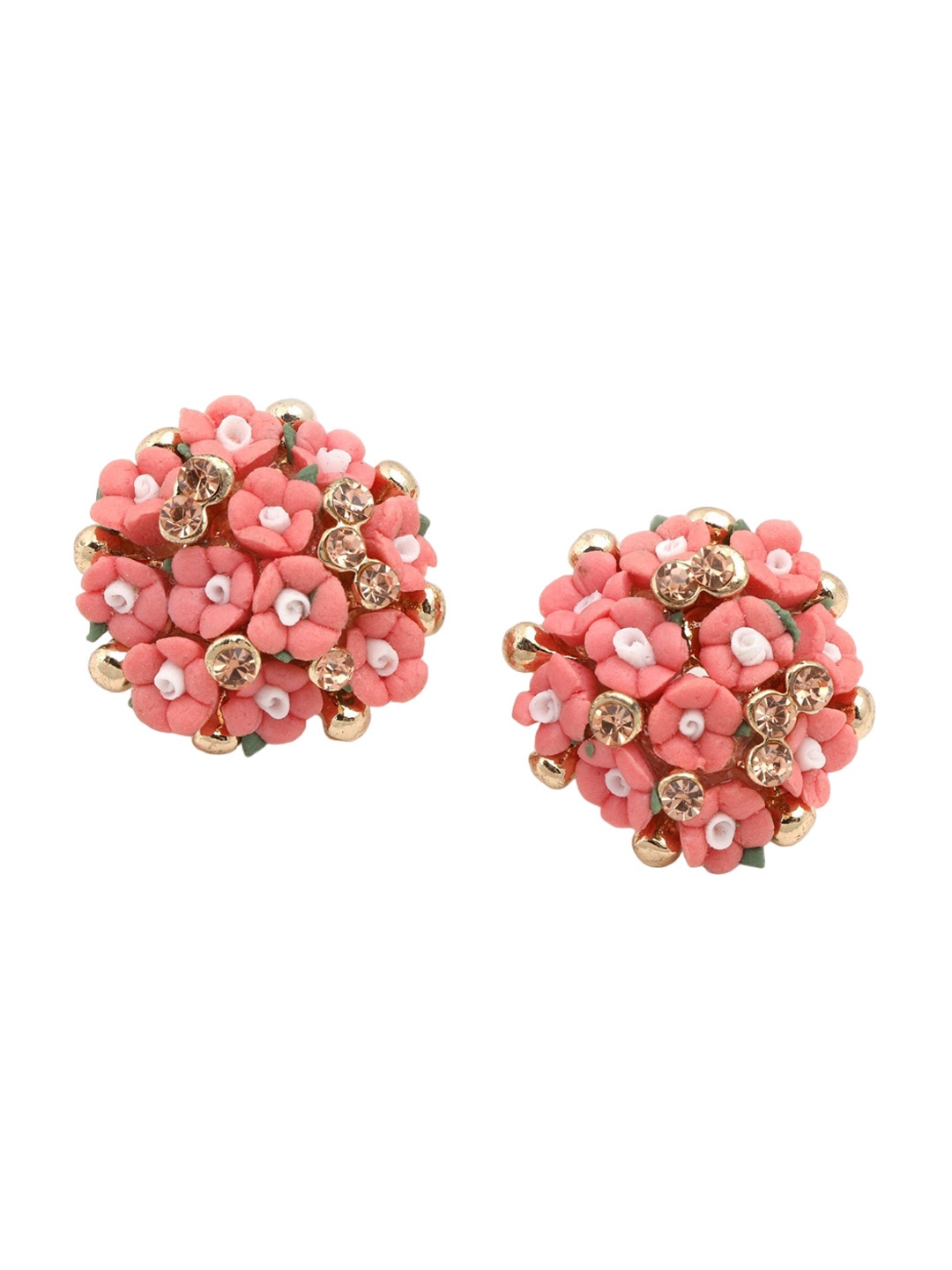 

Crunchy Fashion Gold Plated Stud Earrings, Pink