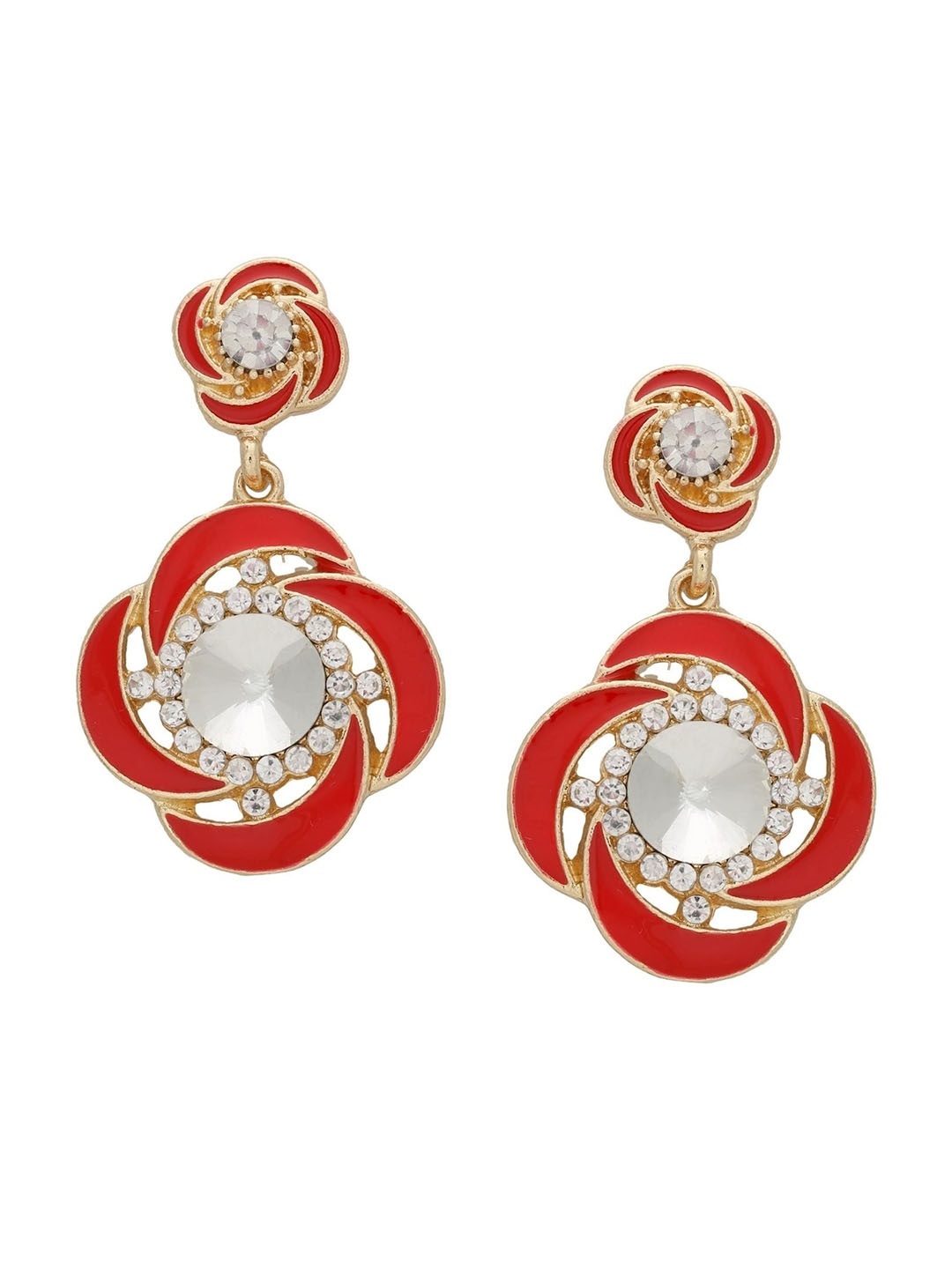 

Crunchy Fashion Gold-Plated Floral Drop Earrings