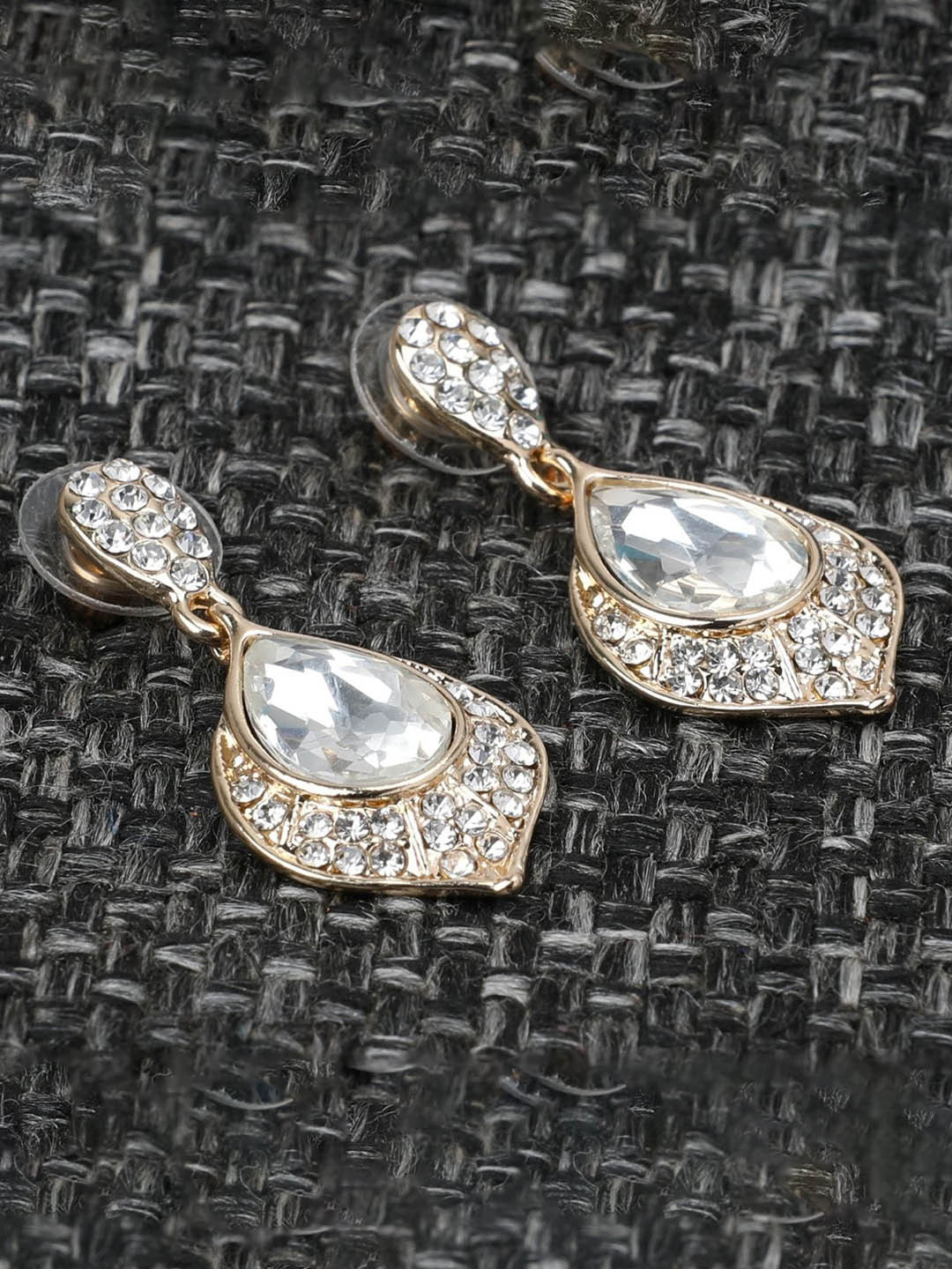 

Crunchy Fashion Gold-Plated Contemporary Studs Drop Earrings
