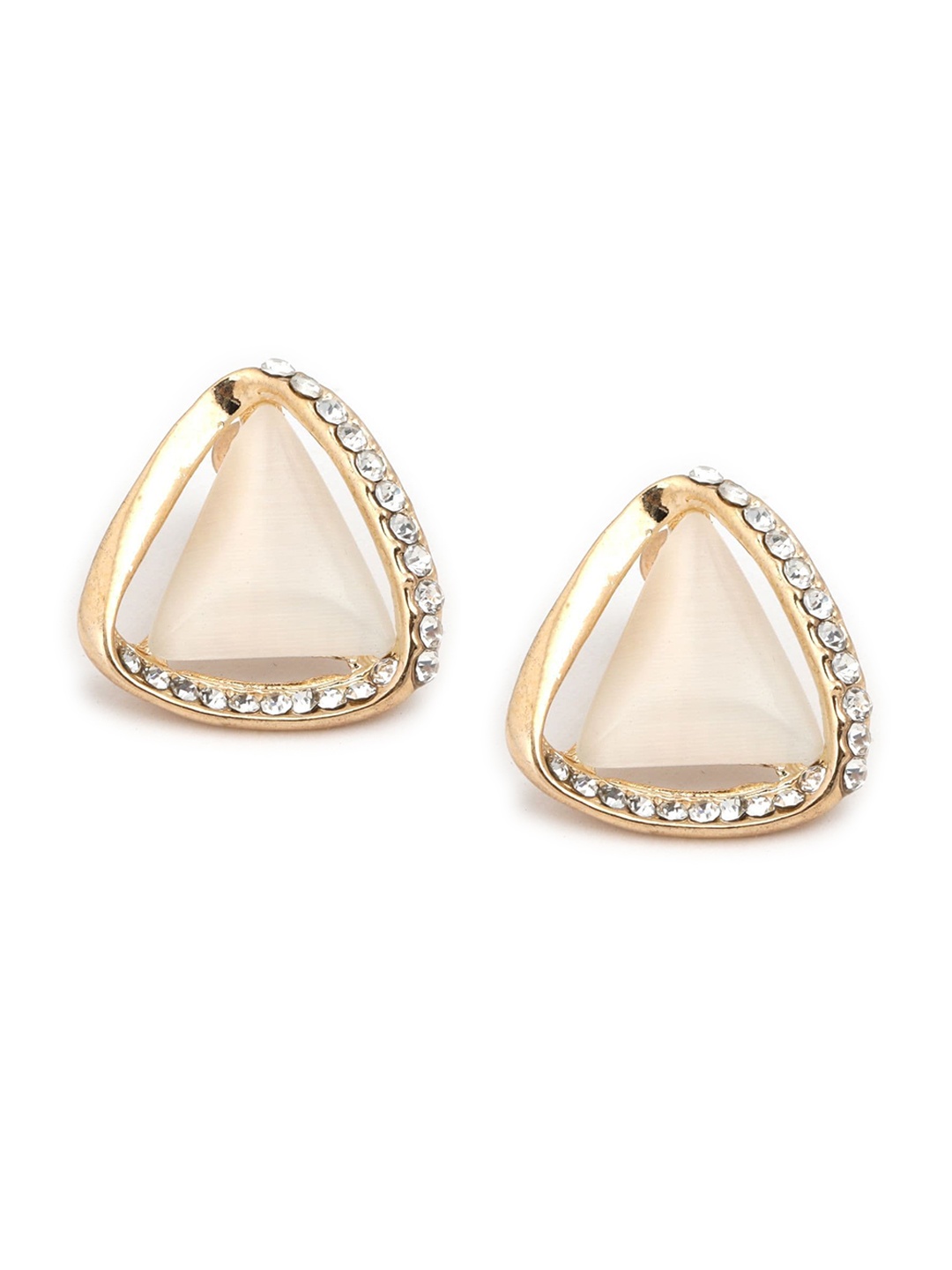 

Crunchy Fashion Gold-Plated Triangular Studs Earrings