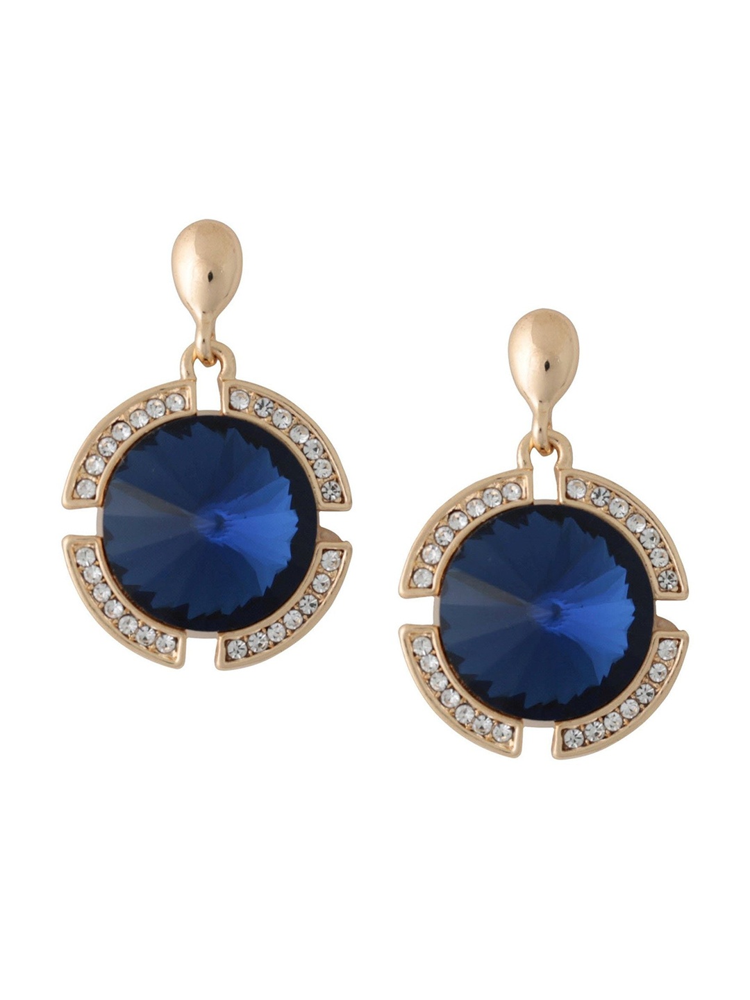 

Crunchy Fashion Gold-Plated Circular Drop Earrings
