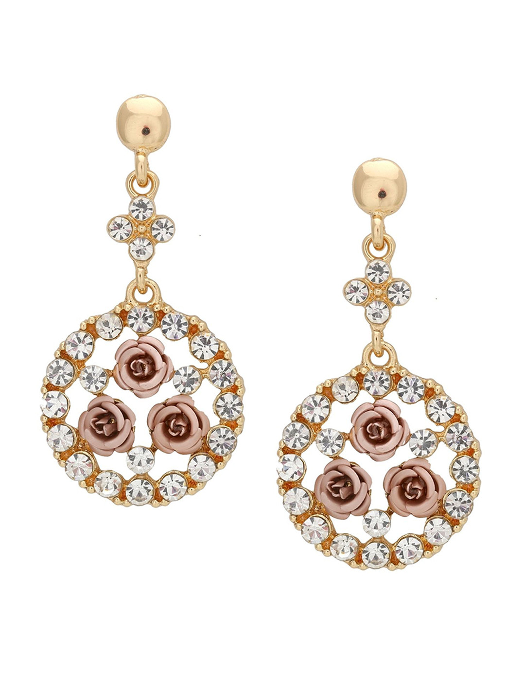 

Crunchy Fashion Gold-Plated Circular Drop Earrings