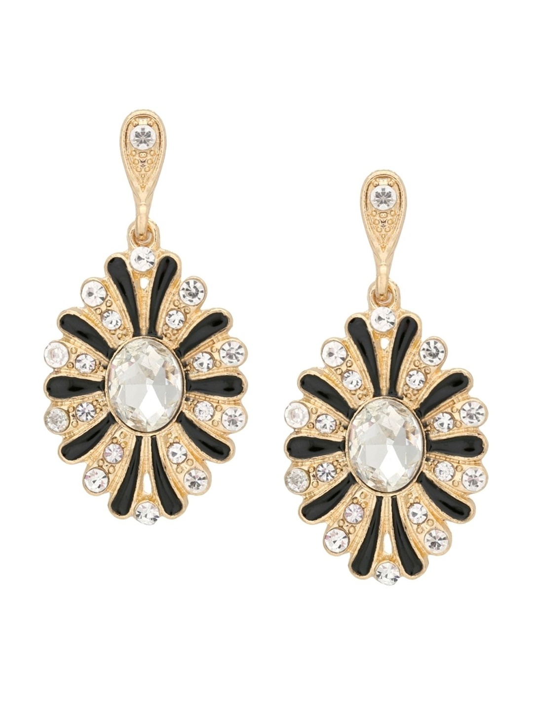 

Crunchy Fashion Gold-Plated Floral Drop Earrings