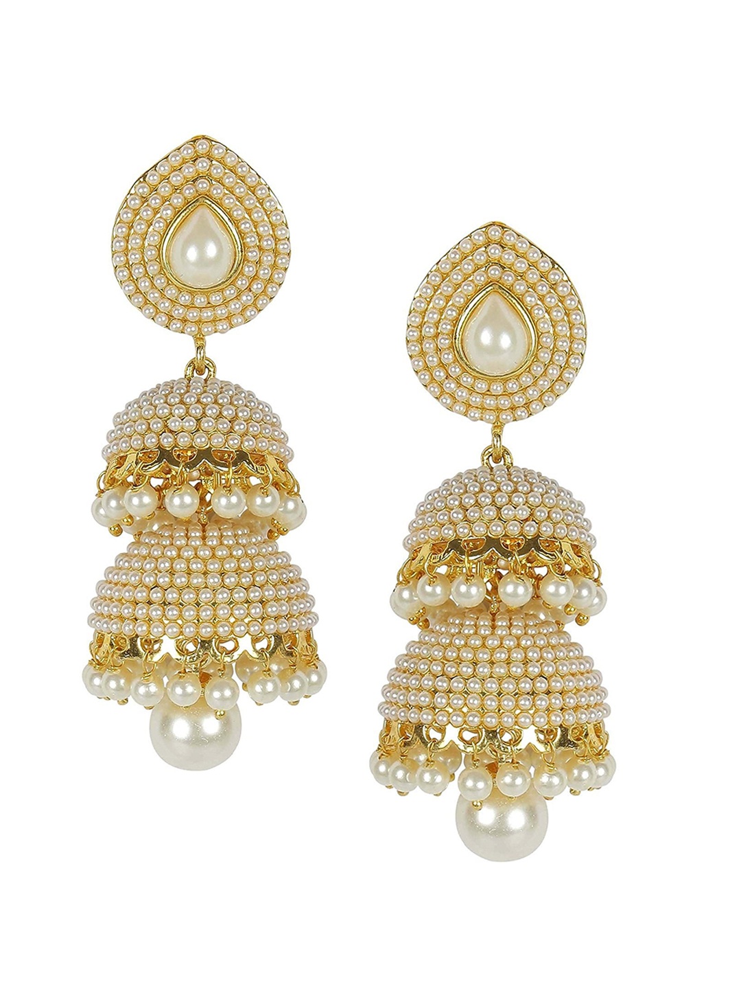 

Crunchy Fashion Gold-Plated Contemporary Jhumkas