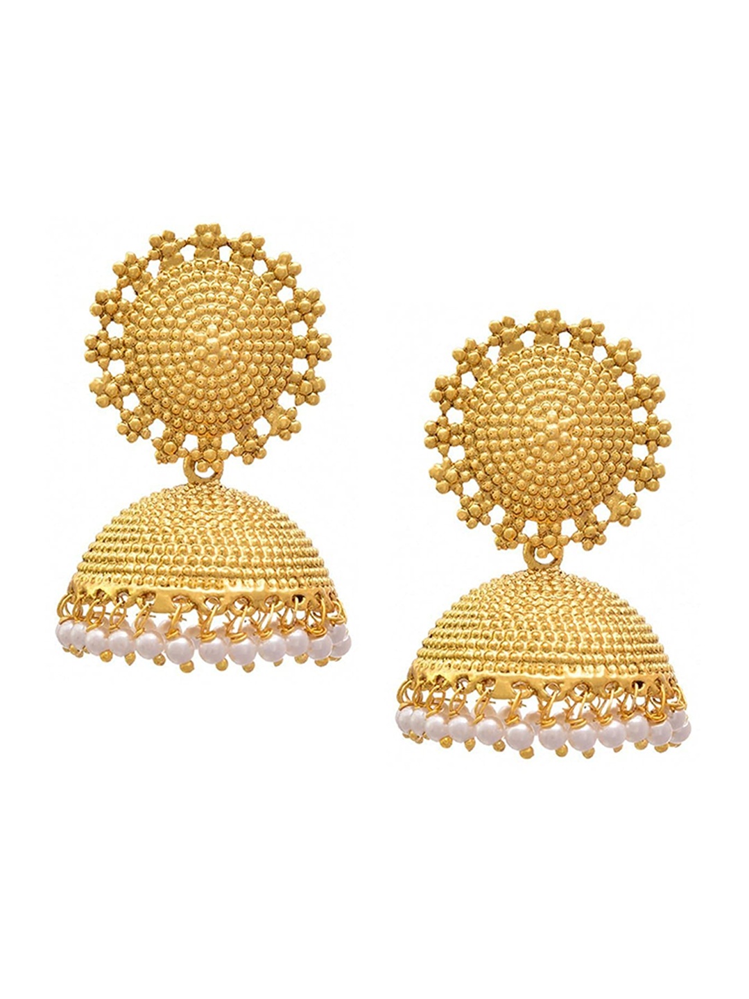 

Crunchy Fashion Gold-Plated Contemporary Jhumkas Earrings