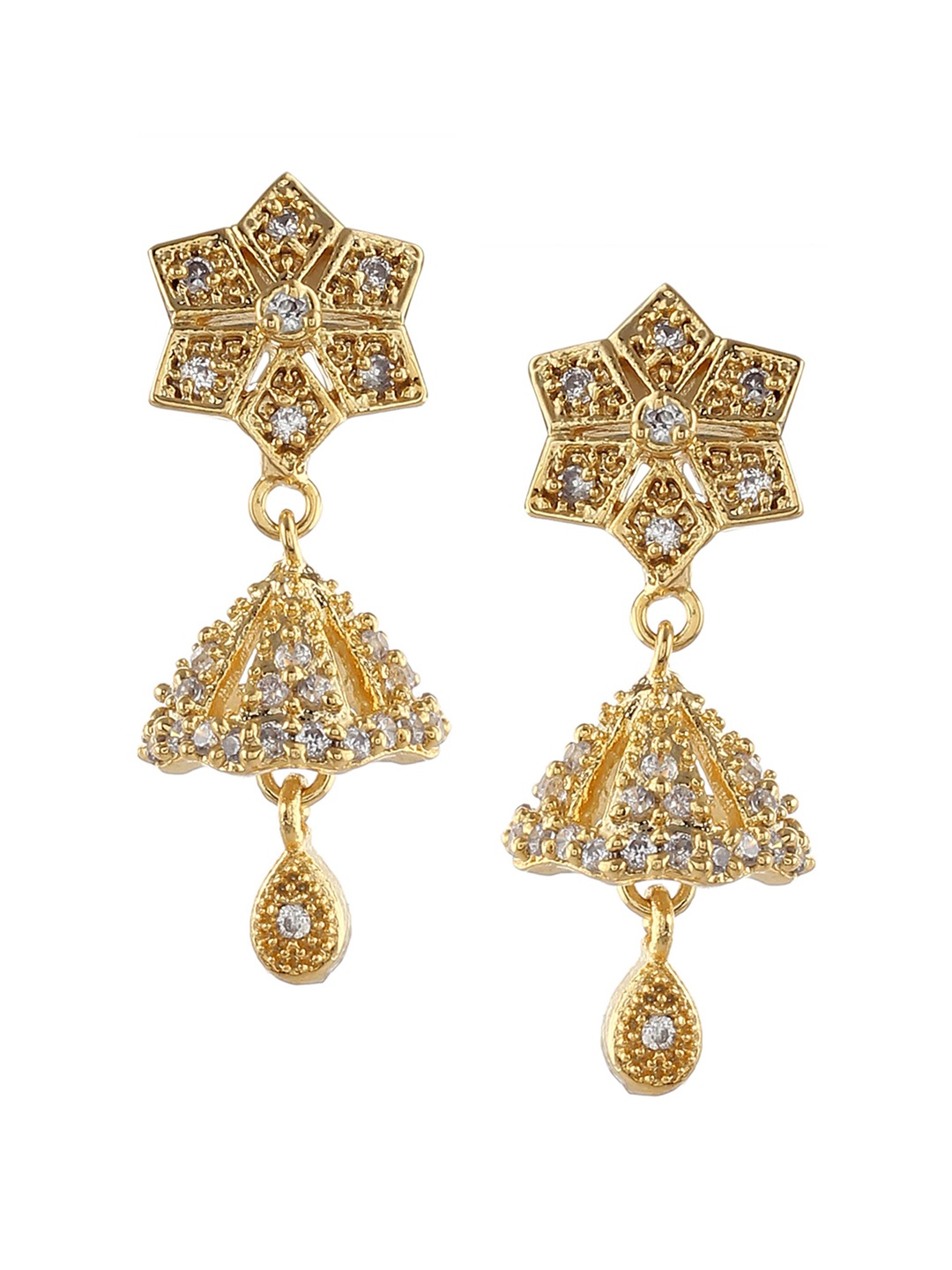 

Crunchy Fashion Gold-Plated Contemporary Drop Earrings