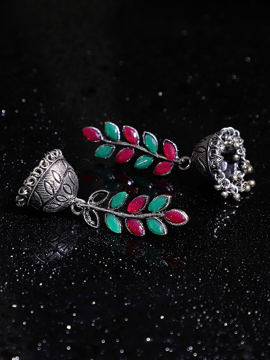 

Crunchy Fashion Silver-Plated Contemporary Jhumkas Earrings