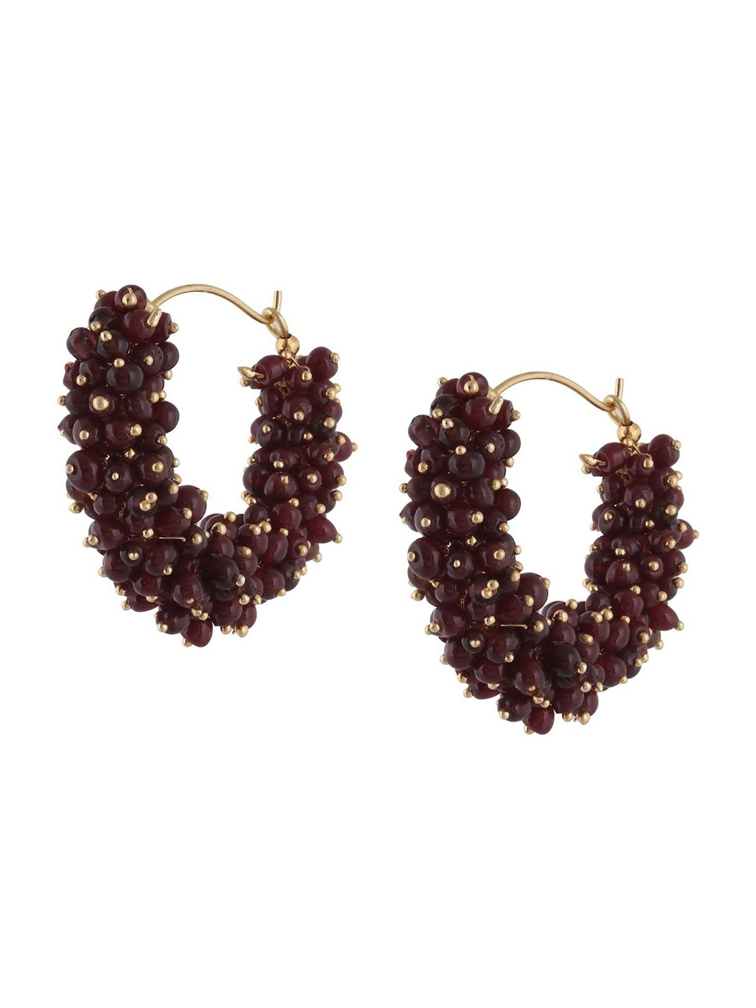 

Crunchy Fashion Circular Shaped Half Hoop Earrings, Gold
