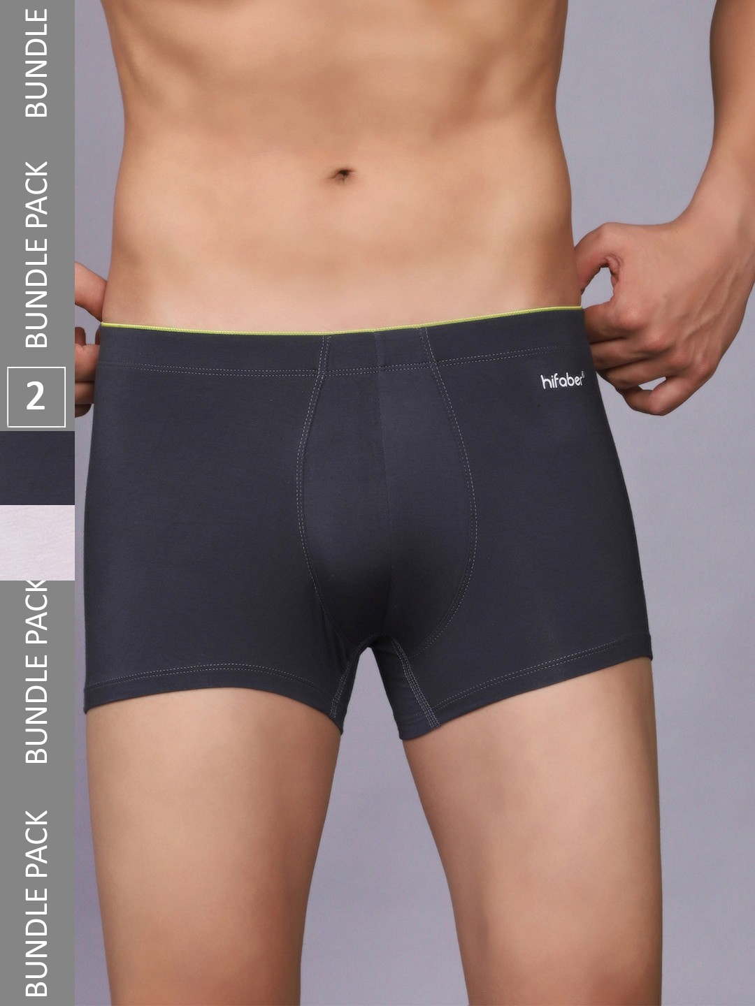 

Hifaber Men Pack Of 2 Moisture Absorbent Modal Trunk- H0681 + H0680_S, White
