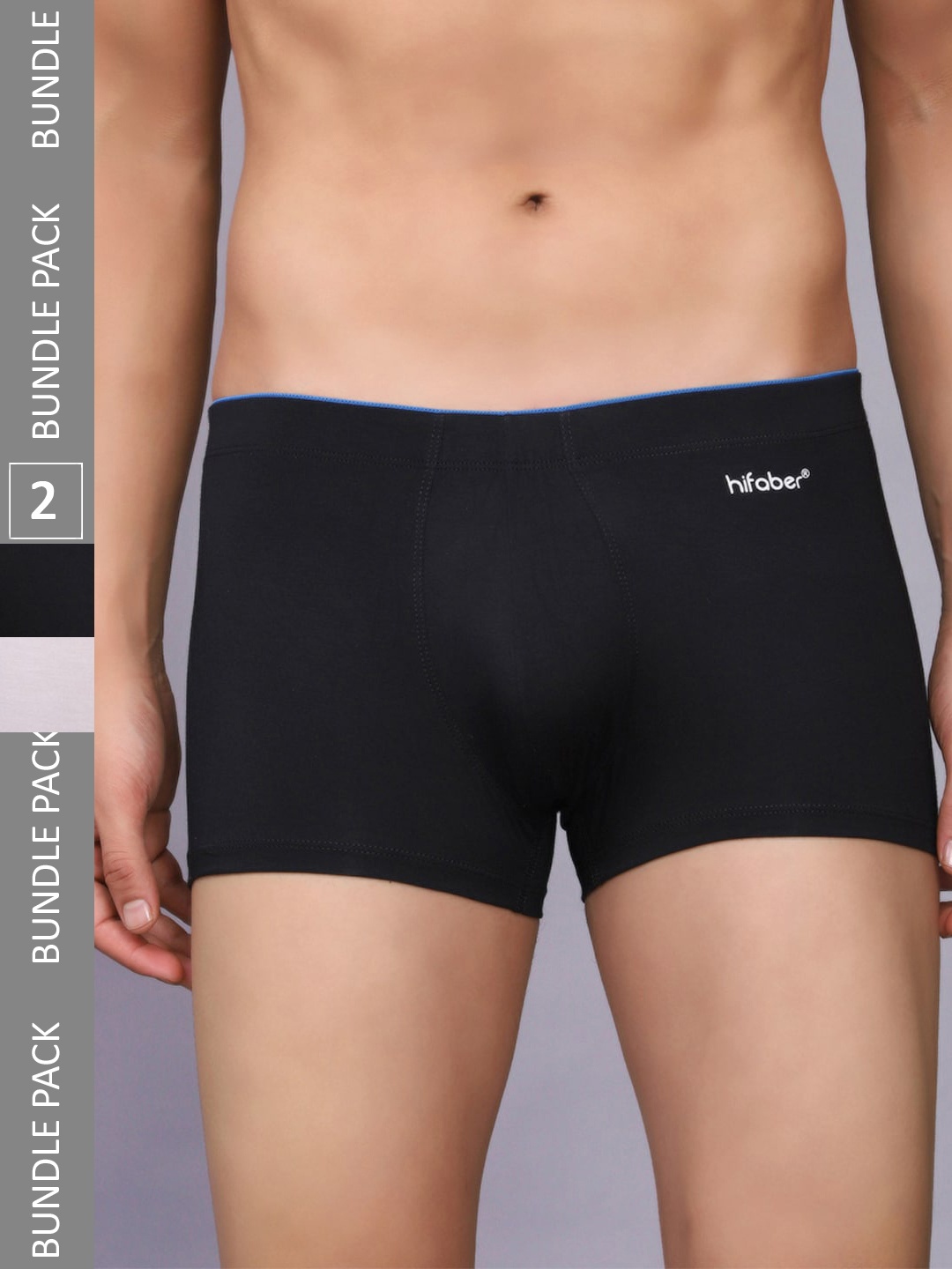 

Hifaber Men Pack Of 2 Anti-Bacterial Trunks H0678 + H0681_S, Black
