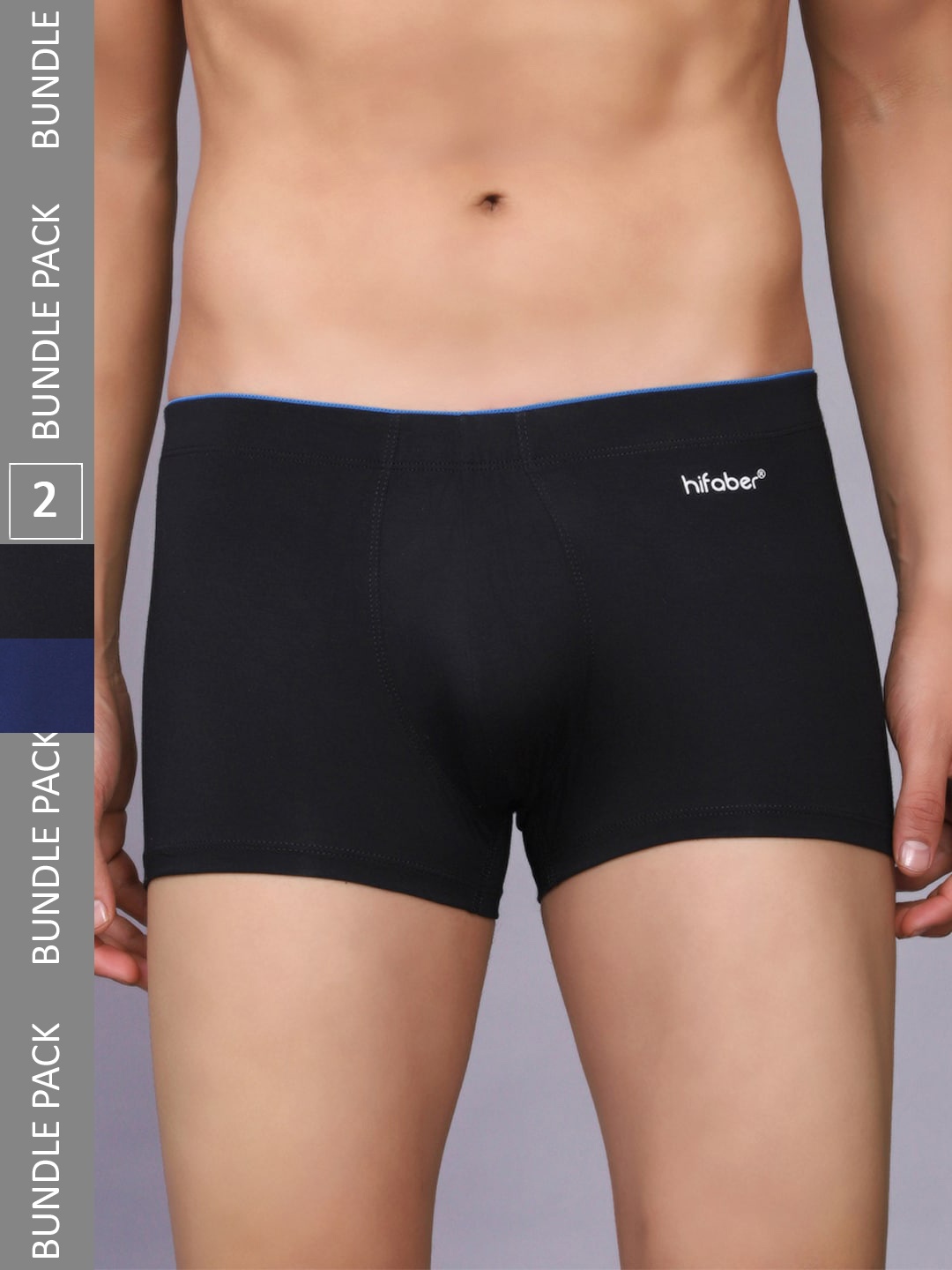 

Hifaber Men Pack Of 2 Anti-Bacterial Trunks H0678 + H0679_S, Navy blue