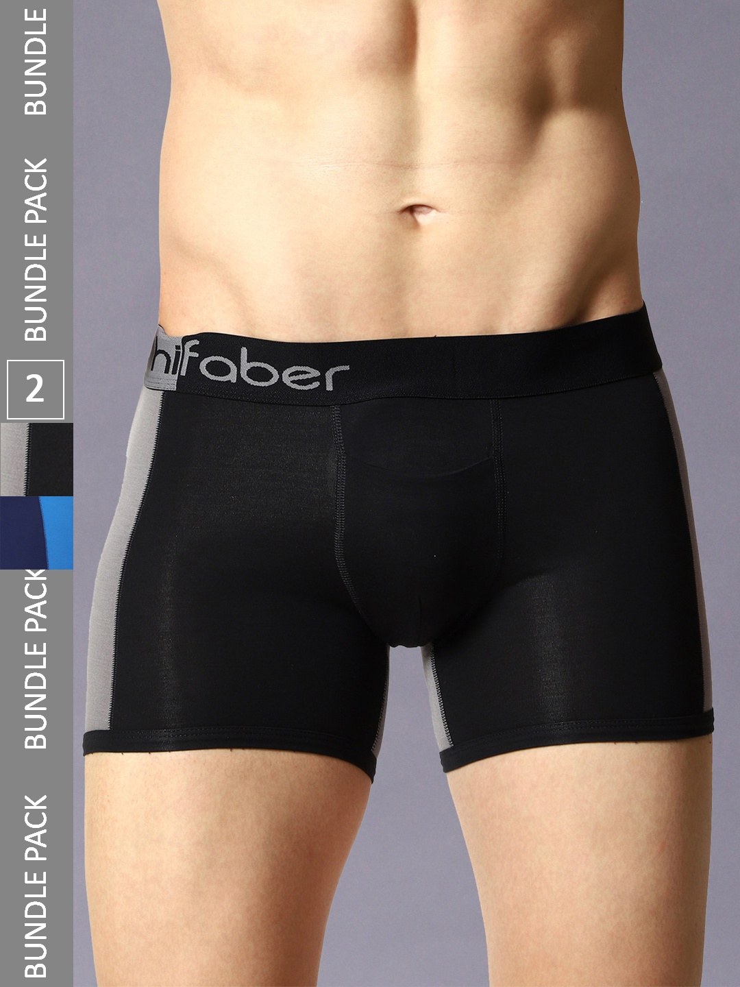 

Hifaber Men Pack Of 2 Anti-Bacterial Trunks H0694 + H0691_S, Grey