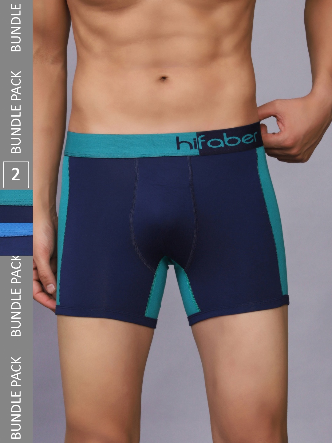 

Hifaber Men Men Pack Of 2 Anti-Bacterial Trunks H0695 + H0691_S, Green