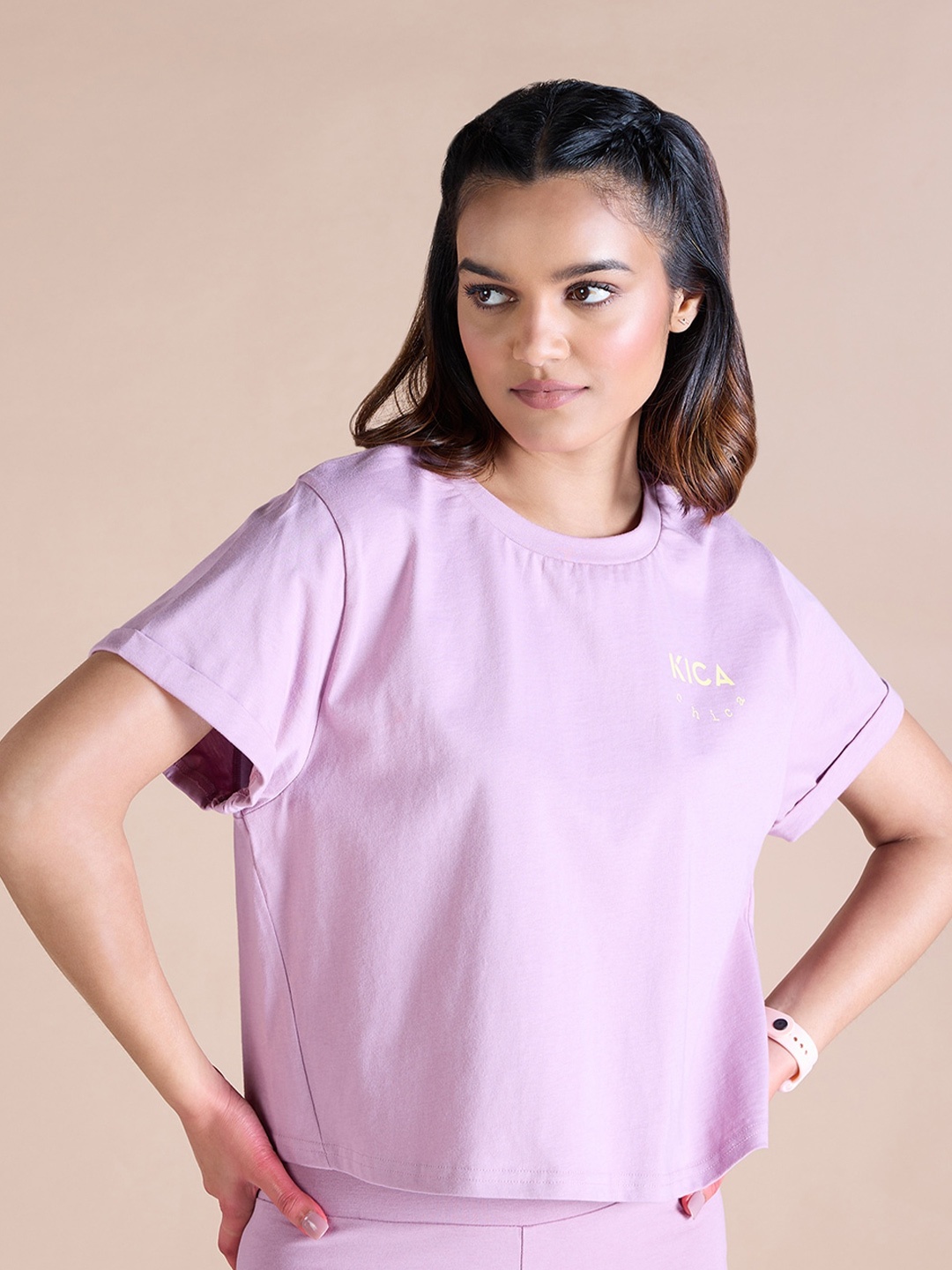 

KICA Round Neck Cotton T-Shirt, Lavender