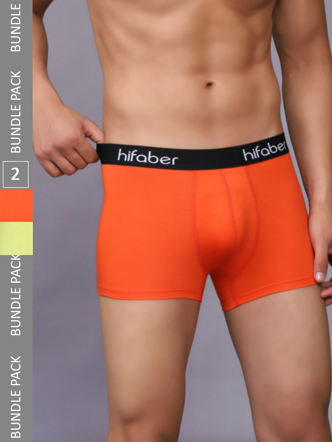 

Hifaber Men Pack Of 2 Anti-Bacterial Trunks H0689 + H0690_S, Orange