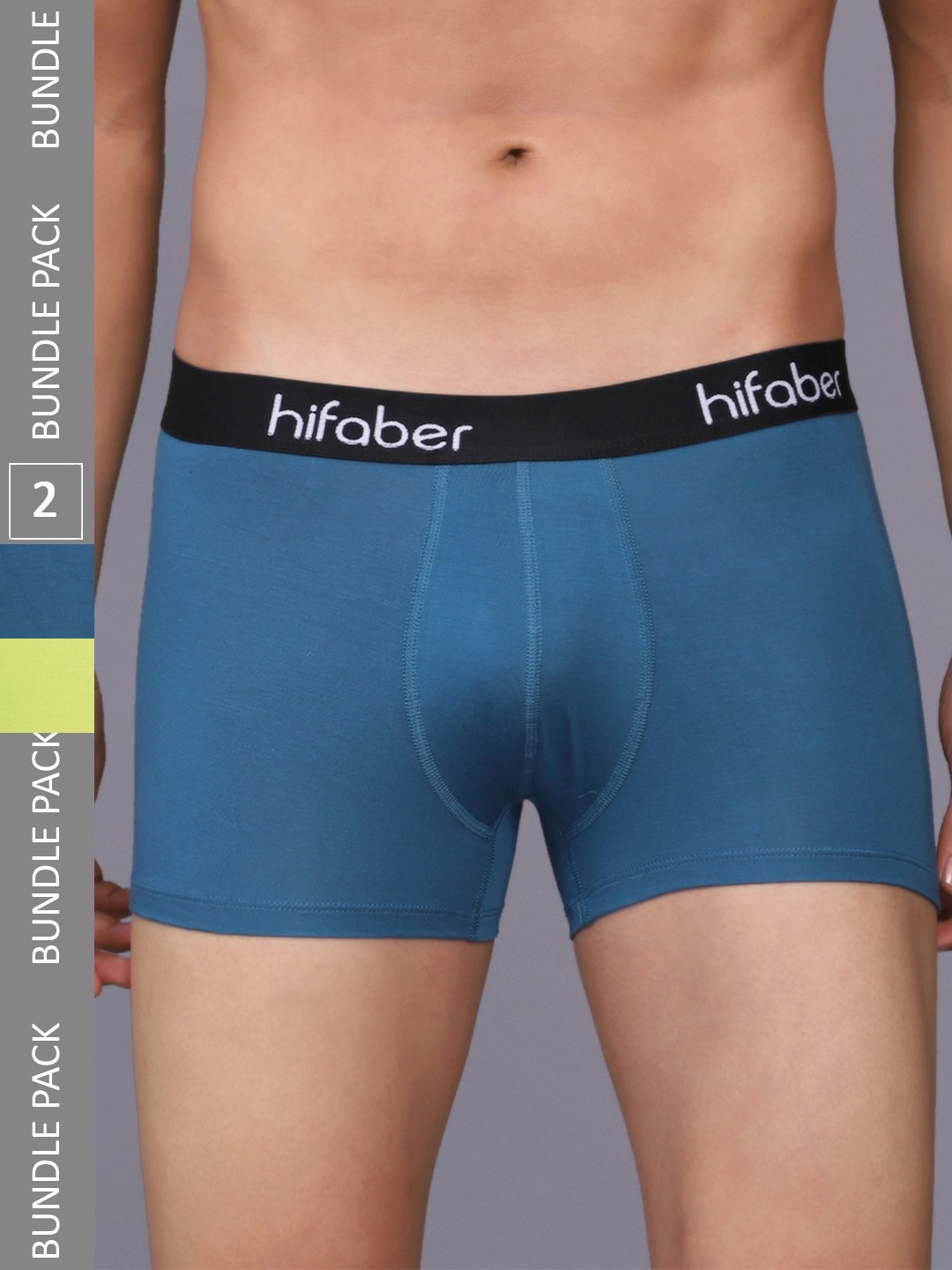 

Hifaber Men Pack Of 2 Anti-Bacterial Trunks H0687 + HO690_S, Fluorescent green