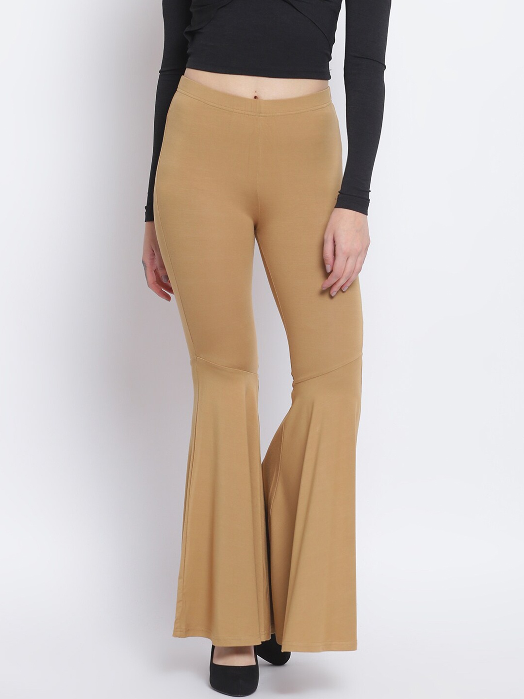 

Nayam By Lakshita Women Flared Palazzos, Beige