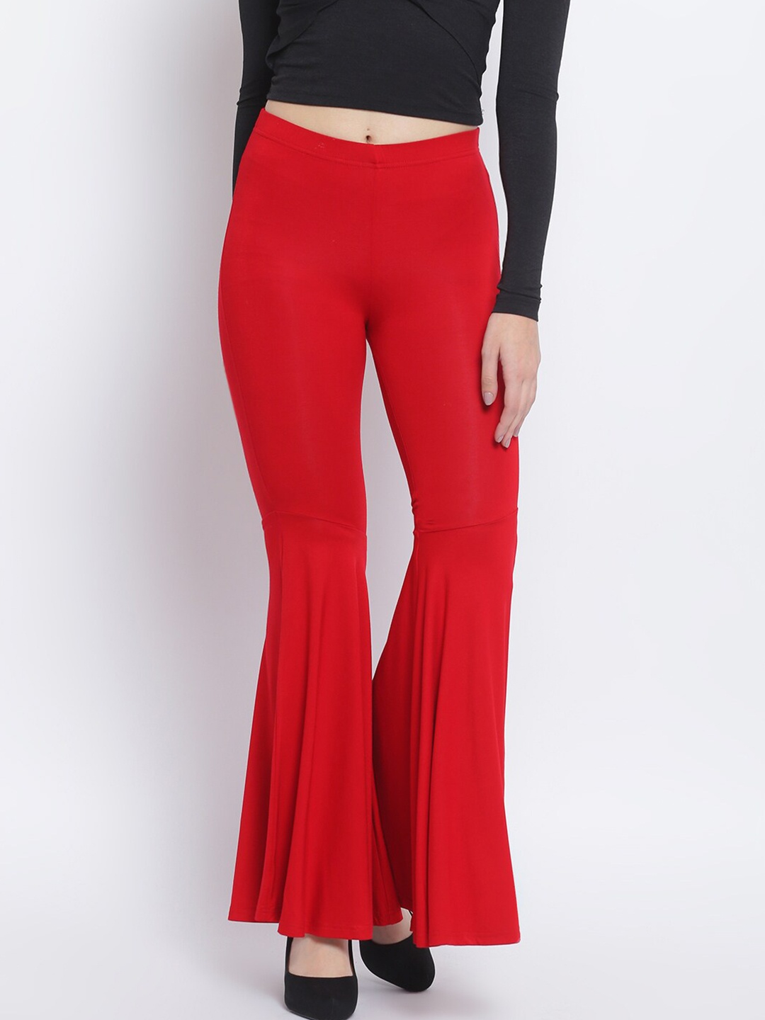 

Nayam By Lakshita Women Flared Palazzos, Red