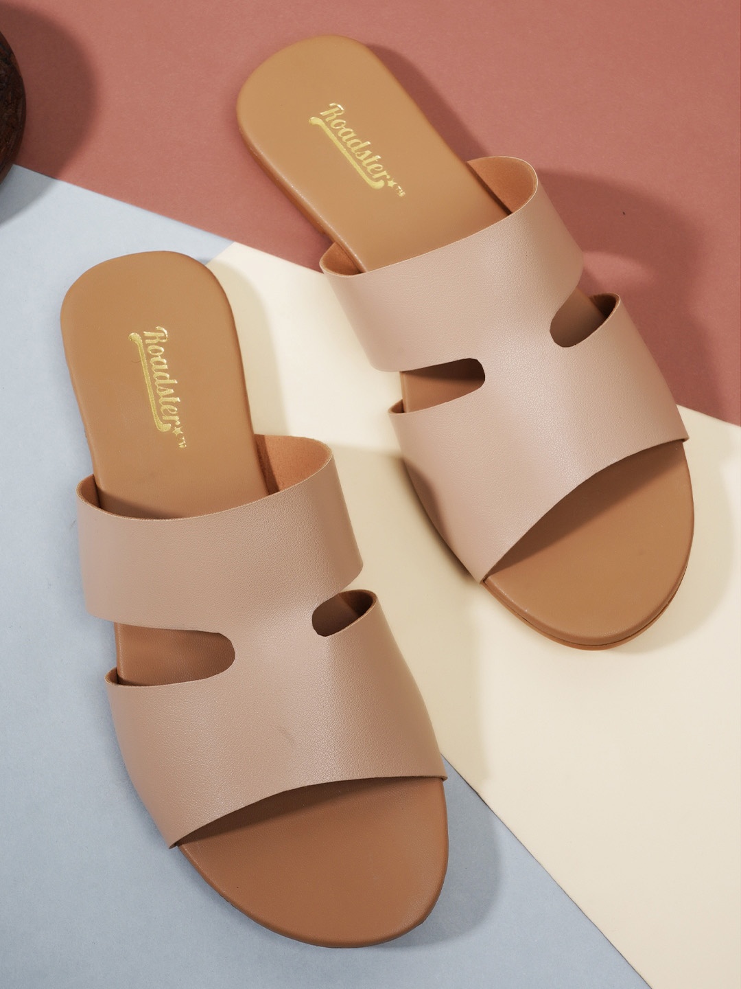 

The Roadster Lifestyle Co. Beige Cut-Out Open Toe Flats