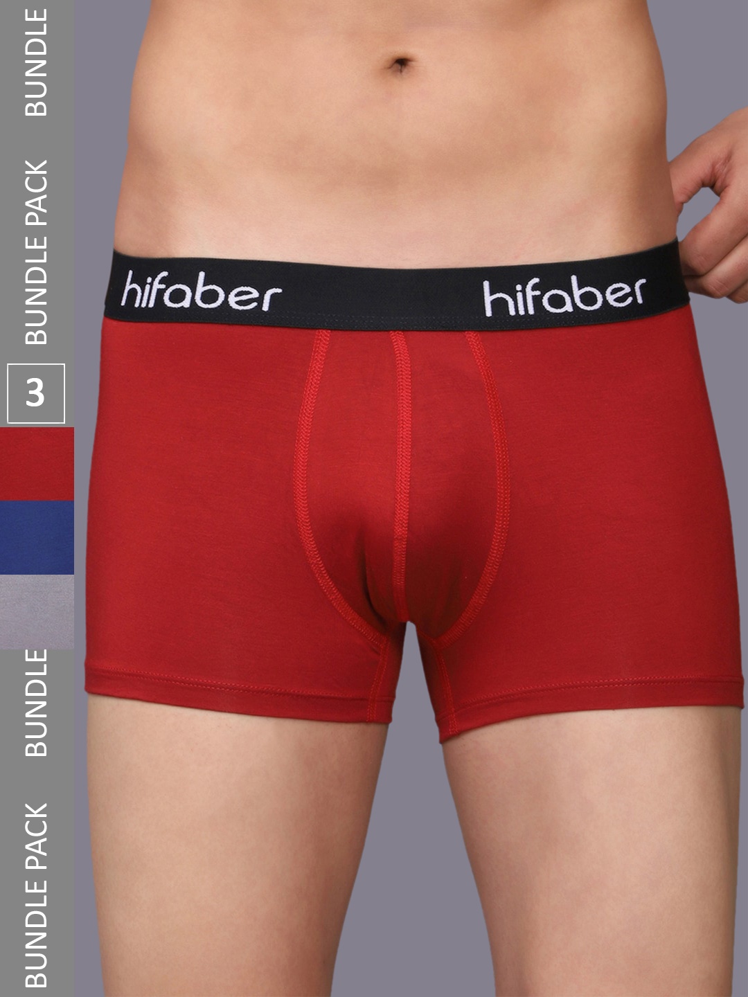 

Hifaber 3 Pcs Men Trunks, Maroon