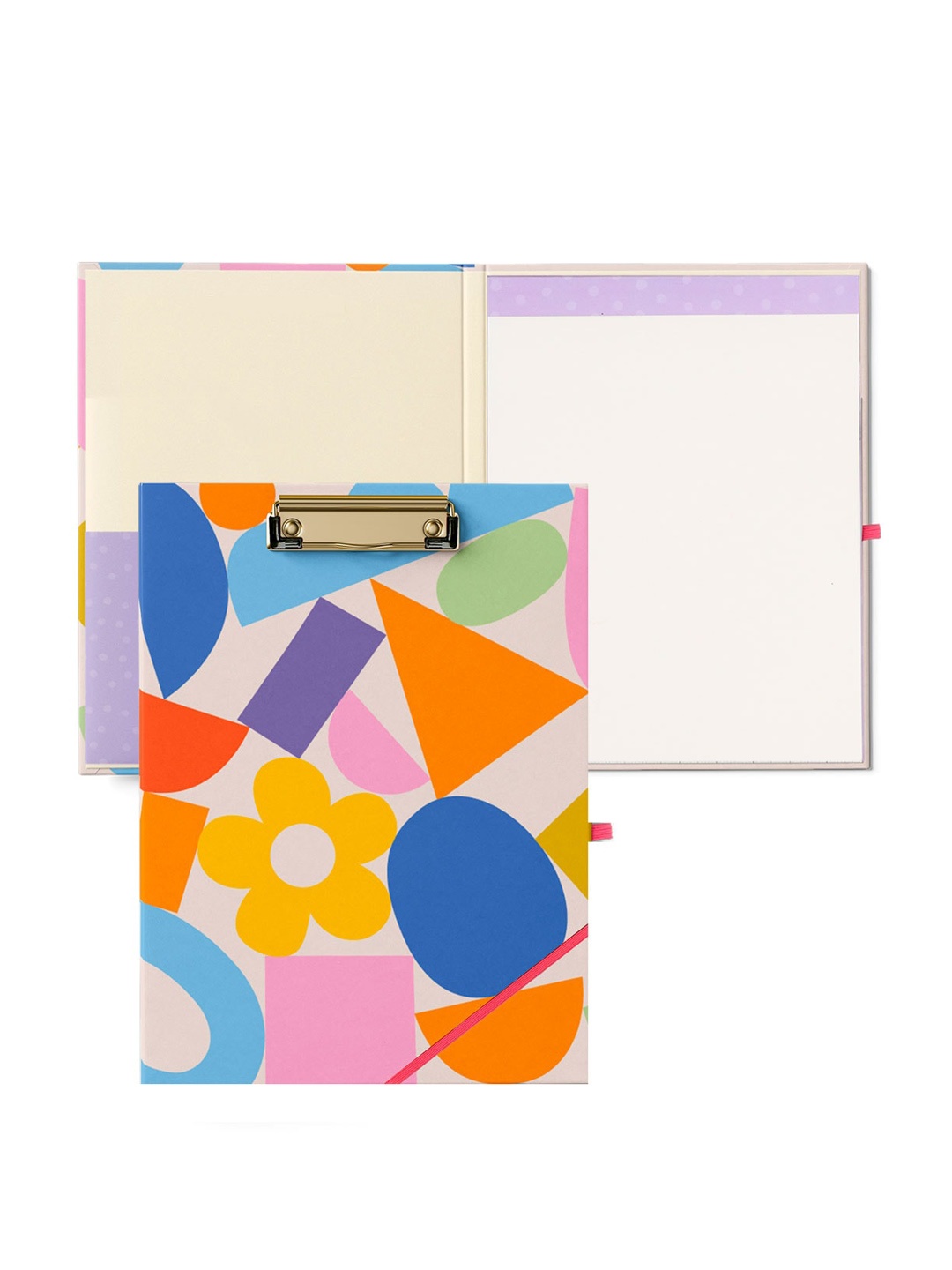 

happywagon Symphony Printed Clipfolio With Notepad, Blue